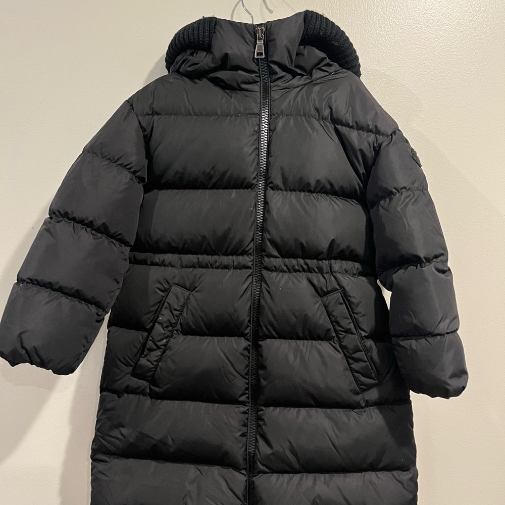 Moncler Kids Black Hooded Puffer Coat